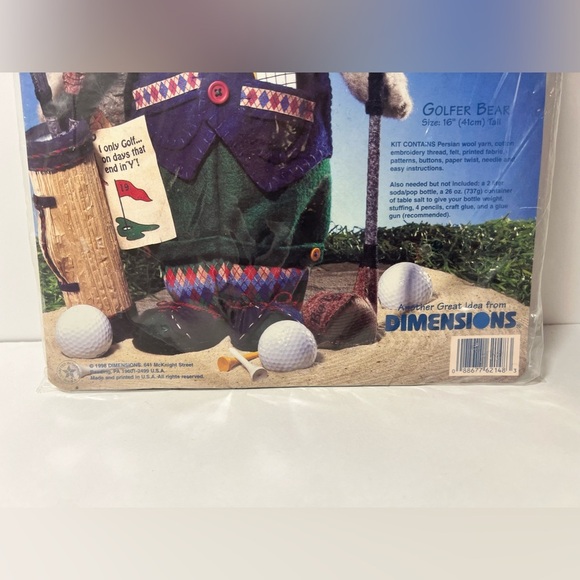 NEW VTG 1998 Dimensions Bottle Buddies 16 Golfer Bear 62148 - Picture 4 of 7